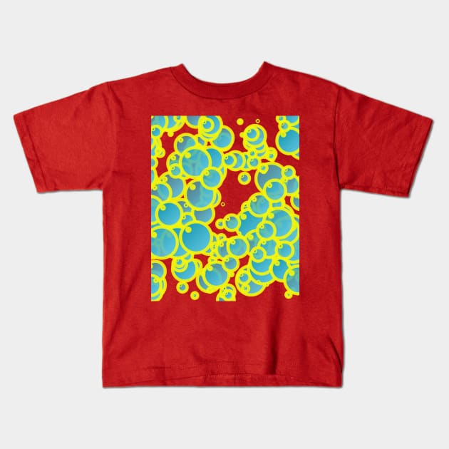 Blue bubbles Kids T-Shirt by Gaspar Avila